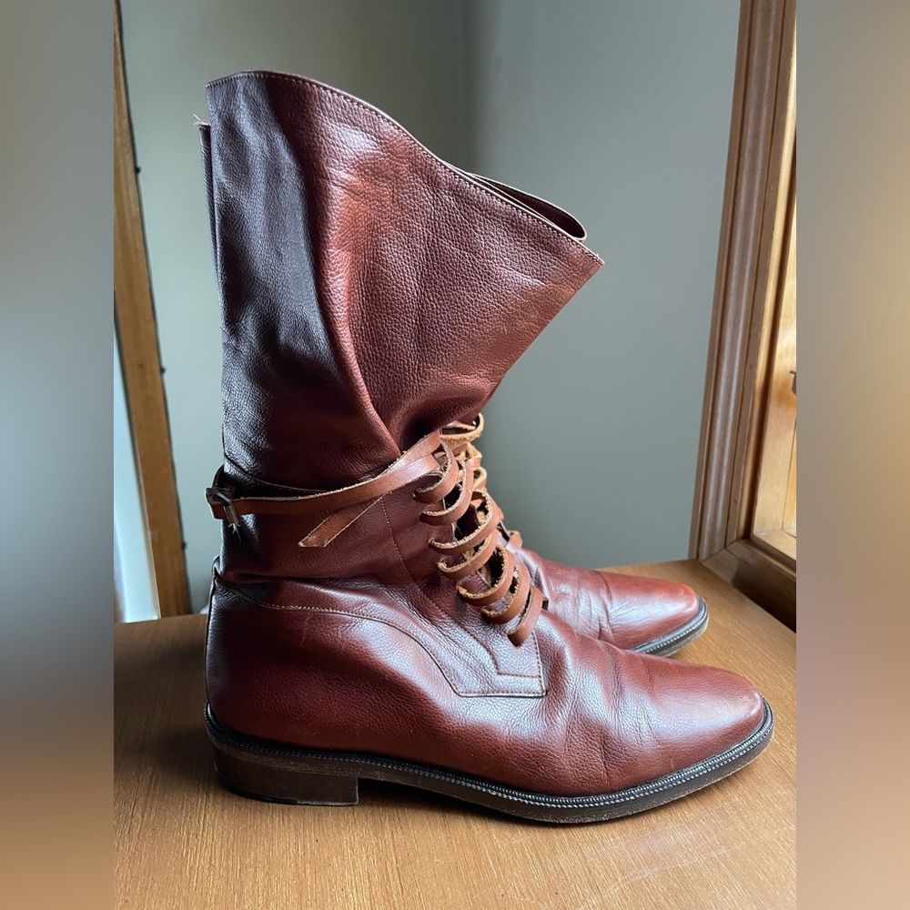 Anne Klein Collection 9.5 M Mid Calf Slouchy Leather Boot